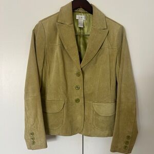 Vintage Chartreuse Genuine Leather Jacket